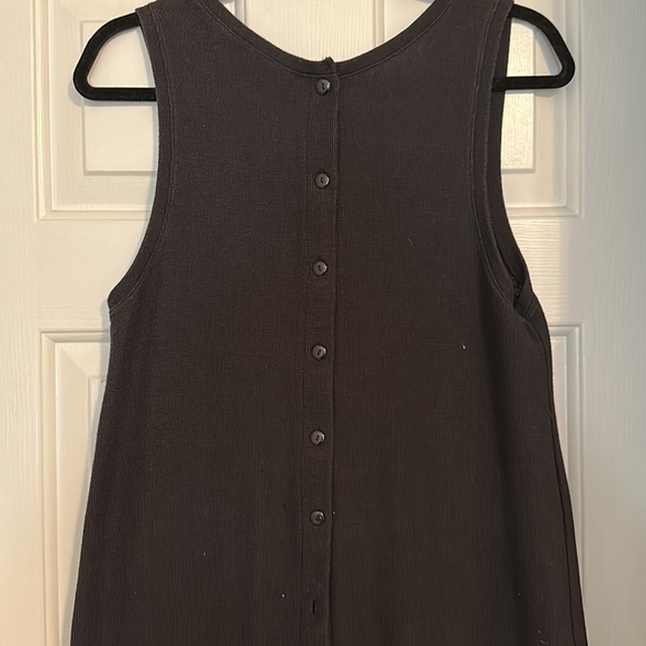 Vintage Claudia D cotton blend minimalist black maxi Henley dress w - Picture 4 of 5